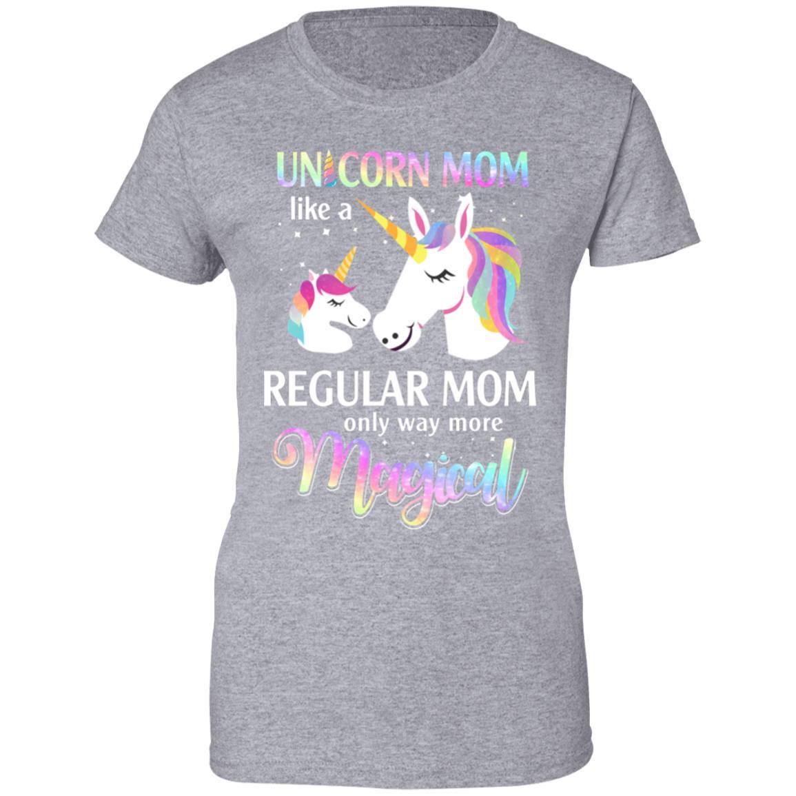 Mamacorn Unicorn Mom Like A Regular Mom Mothers Day-T-Shirt & Hoodie-Women's T-Shirt-Sport Grey