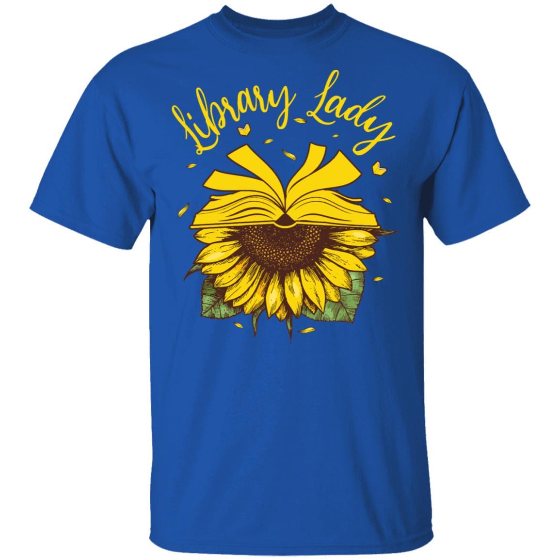Librarian Library Lady Sunflower Lover-T-Shirt & Tank Top-Classic T-Shirt-Royal