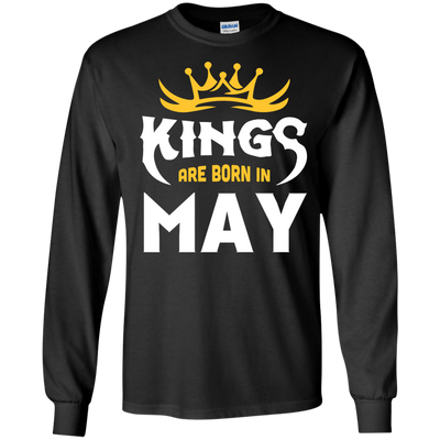 Kings Are Born In May-T-Shirt & Hoodie-Long Sleeve T-Shirt-Black