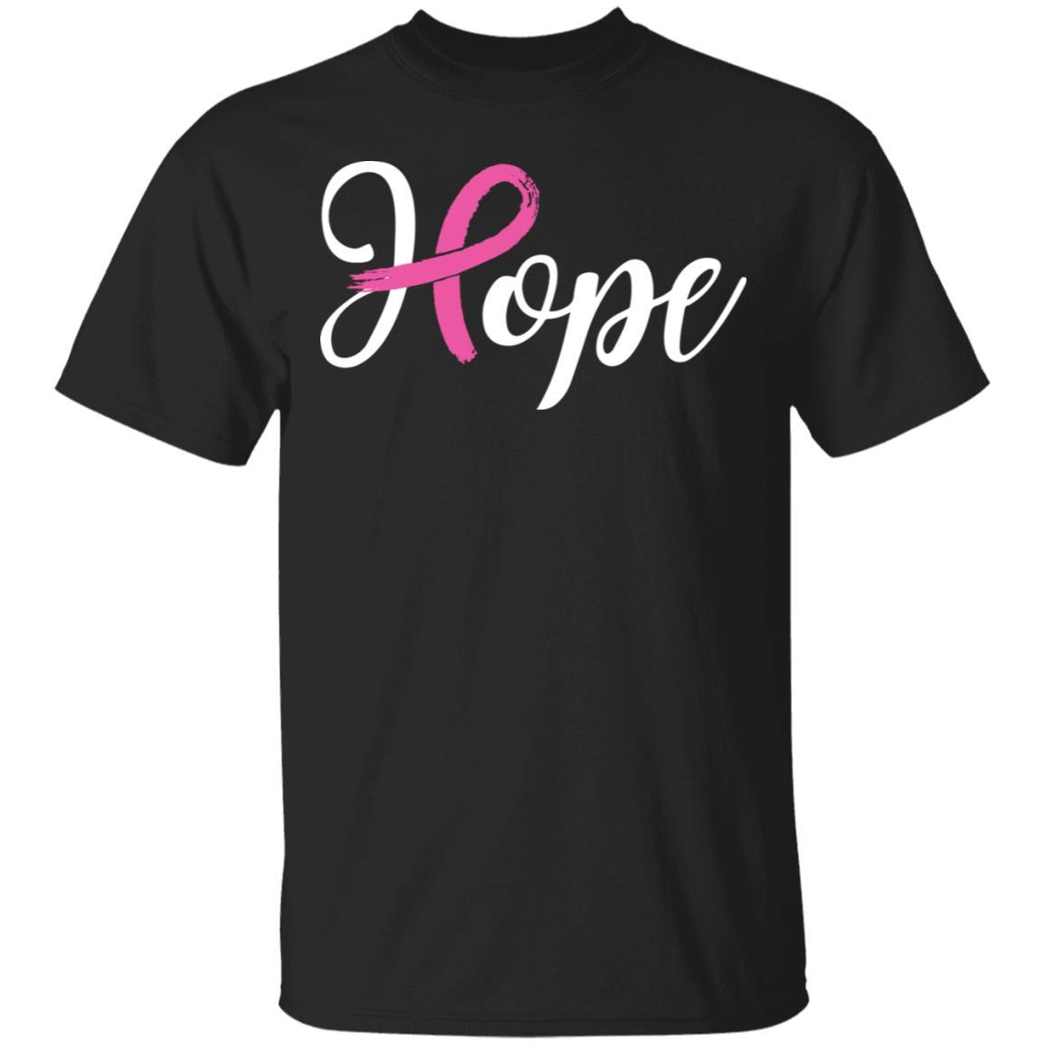 Breast Cancer Awareness Pink Ribbon Hope-T-Shirt & Hoodie-Classic T-Shirt-Black