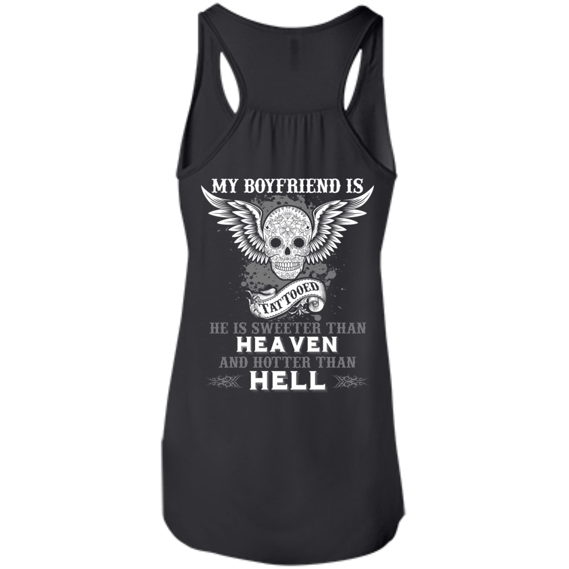 My Boyfriend Is Tattooted-T-Shirt & Hoodie-Women's Flowy Racerback Tank-Black
