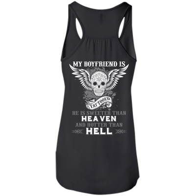 My Boyfriend Is Tattooted-T-Shirt & Hoodie-Women's Flowy Racerback Tank-Black