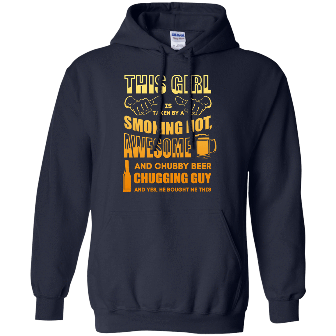 Taken By Hot Chubby Beer Chugging Guy-T-Shirt & Hoodie-Pullover Hoodie-Navy