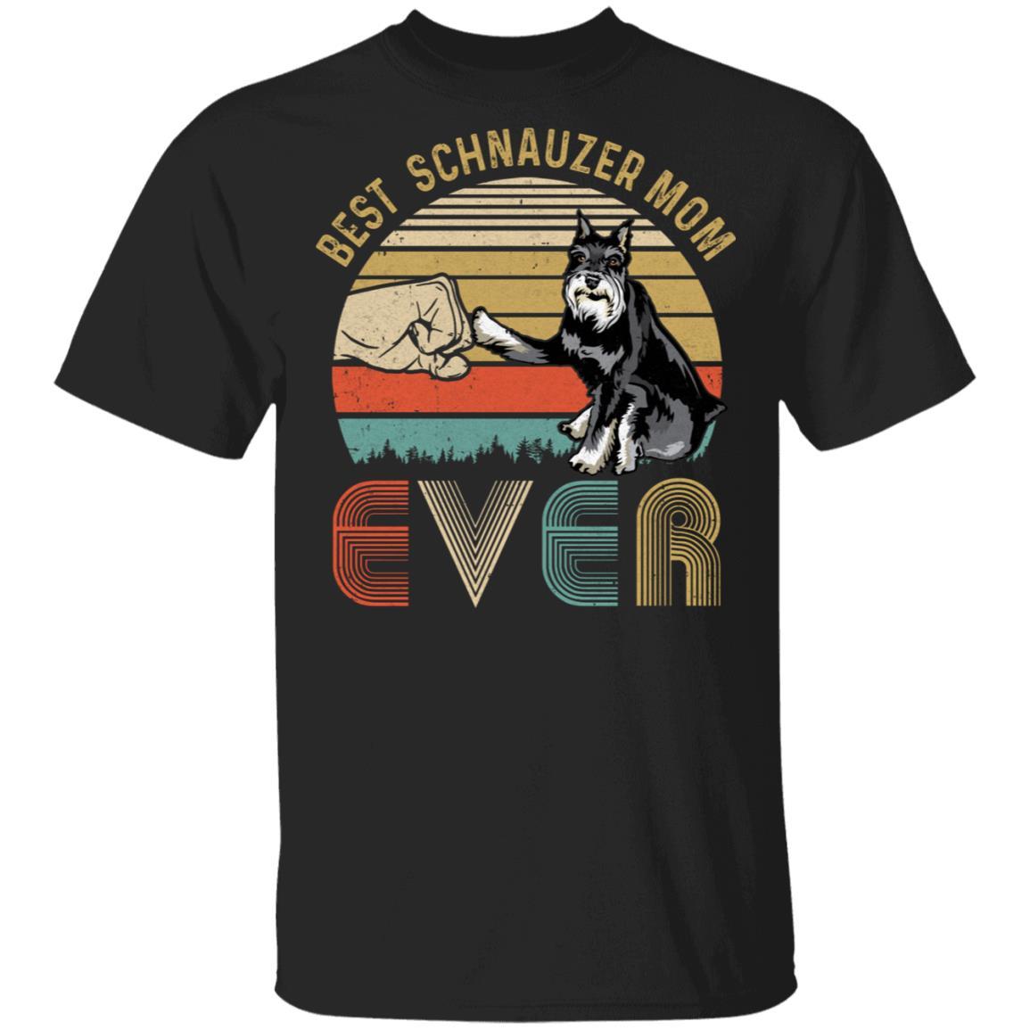 Vintage Best Schnauzer Mom Ever Bump Fit Funny Mom Gifts-T-Shirt & Hoodie-Classic T-Shirt-Black