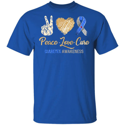 Peace Love Cure Diabetes Awareness-T-Shirt & Hoodie-Classic T-Shirt-Royal