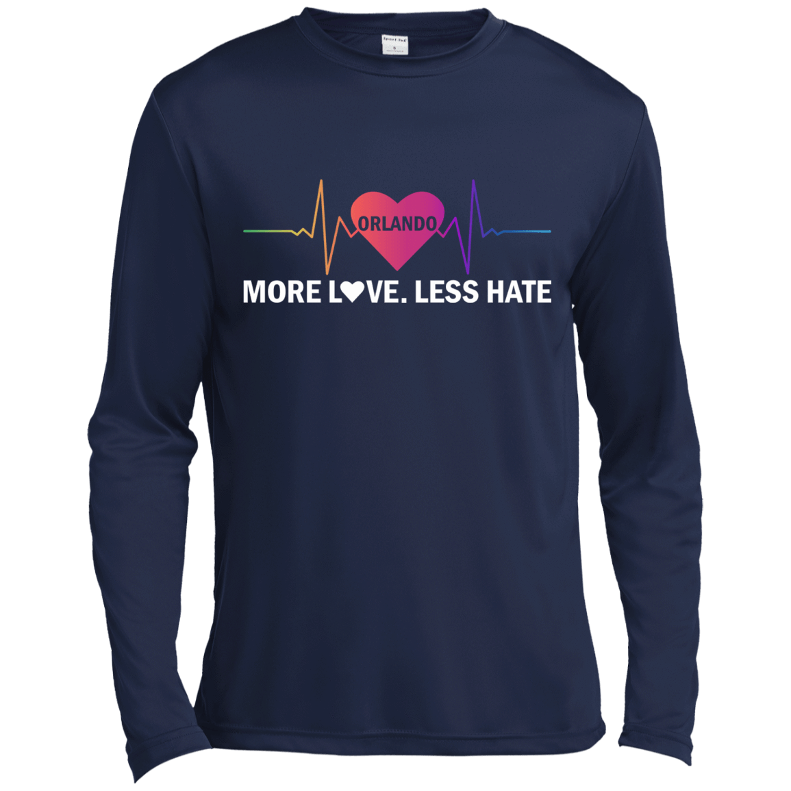 More Love Less Hate - Orlando-T-Shirt & Hoodie-Long Sleeve T-Shirt-Navy