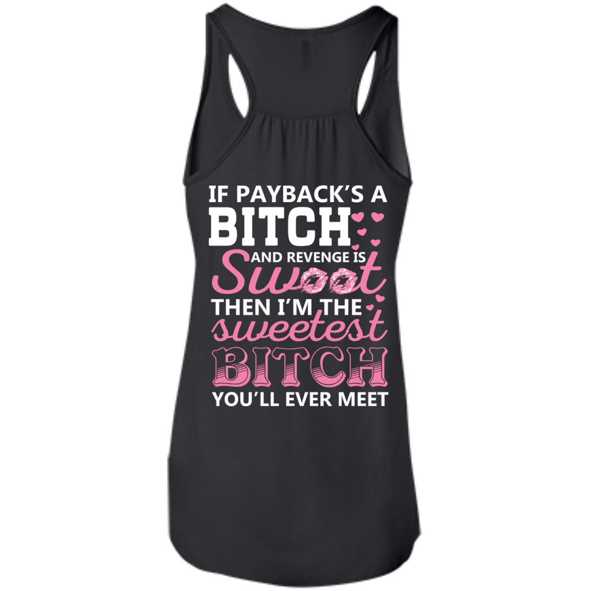 Sweetest B!tch You'll Ever Meet-T-Shirt & Hoodie-Women's Flowy Racerback Tank-Black