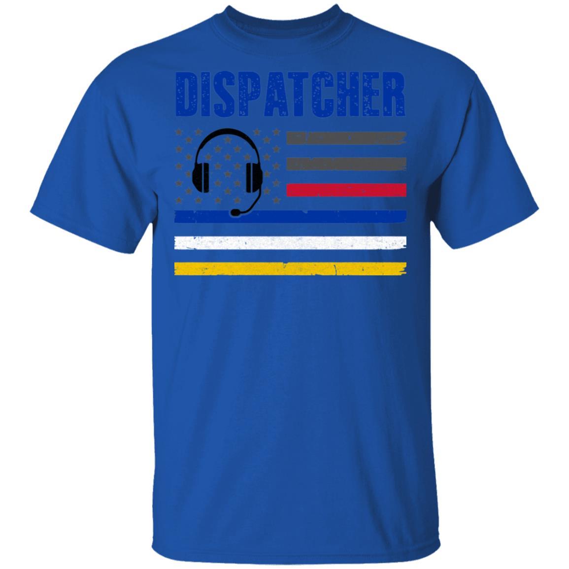 Dispatcher 911 Emergency Police Fire EMS American Flag-T-Shirt & Hoodie-Classic T-Shirt-Royal