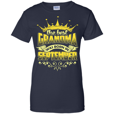 The Best Grandma Was Born In September-T-Shirt & Hoodie-Women's T-Shirt-Navy