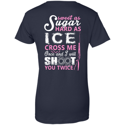 Sweet as Sugar Hard as Ice Cross Me Once-T-Shirt & Hoodie-Women's T-Shirt-Navy