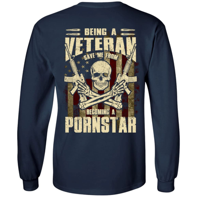 BEING A VETERAN-T-Shirt & Hoodie-Long Sleeve T-Shirt-Navy