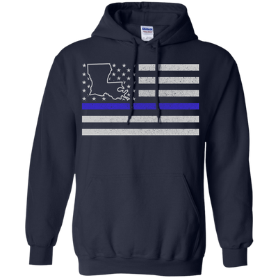 Louisiana Thin Blue Line Police State-T-Shirt & Hoodie-Pullover Hoodie-Navy