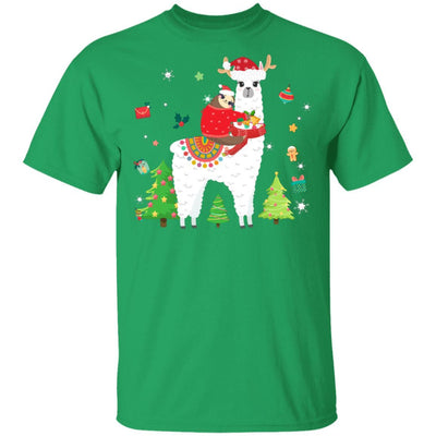 Santa Sloth Riding Llama Reindeer Christmas Gifts-T-Shirt & Sweatshirt-Classic T-Shirt-Irish Green