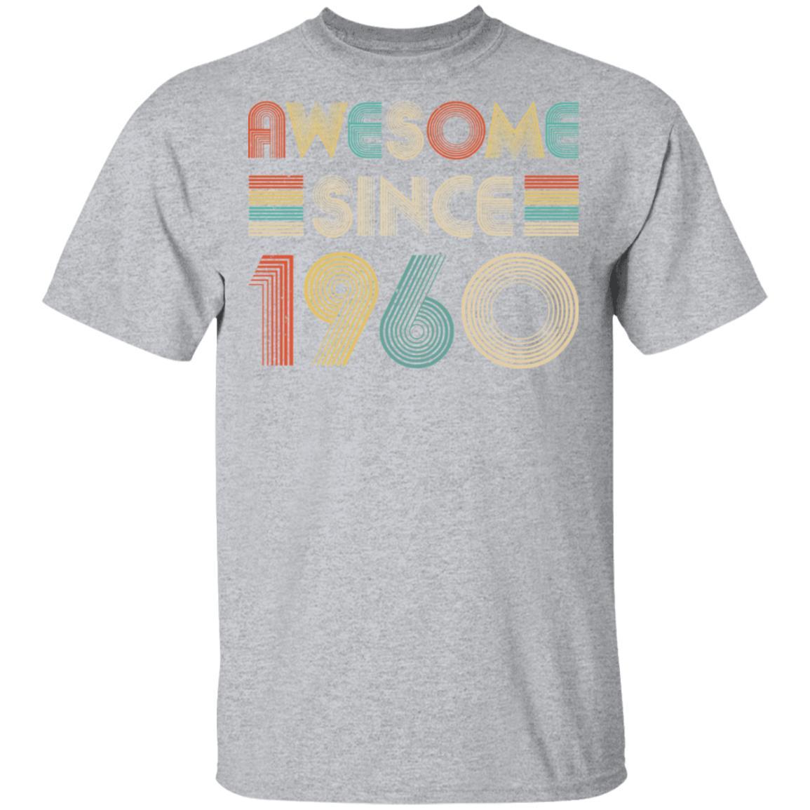 Awesome Since 1960 61th Birthday Gifts-T-Shirt & Hoodie-Classic T-Shirt-Sport Grey