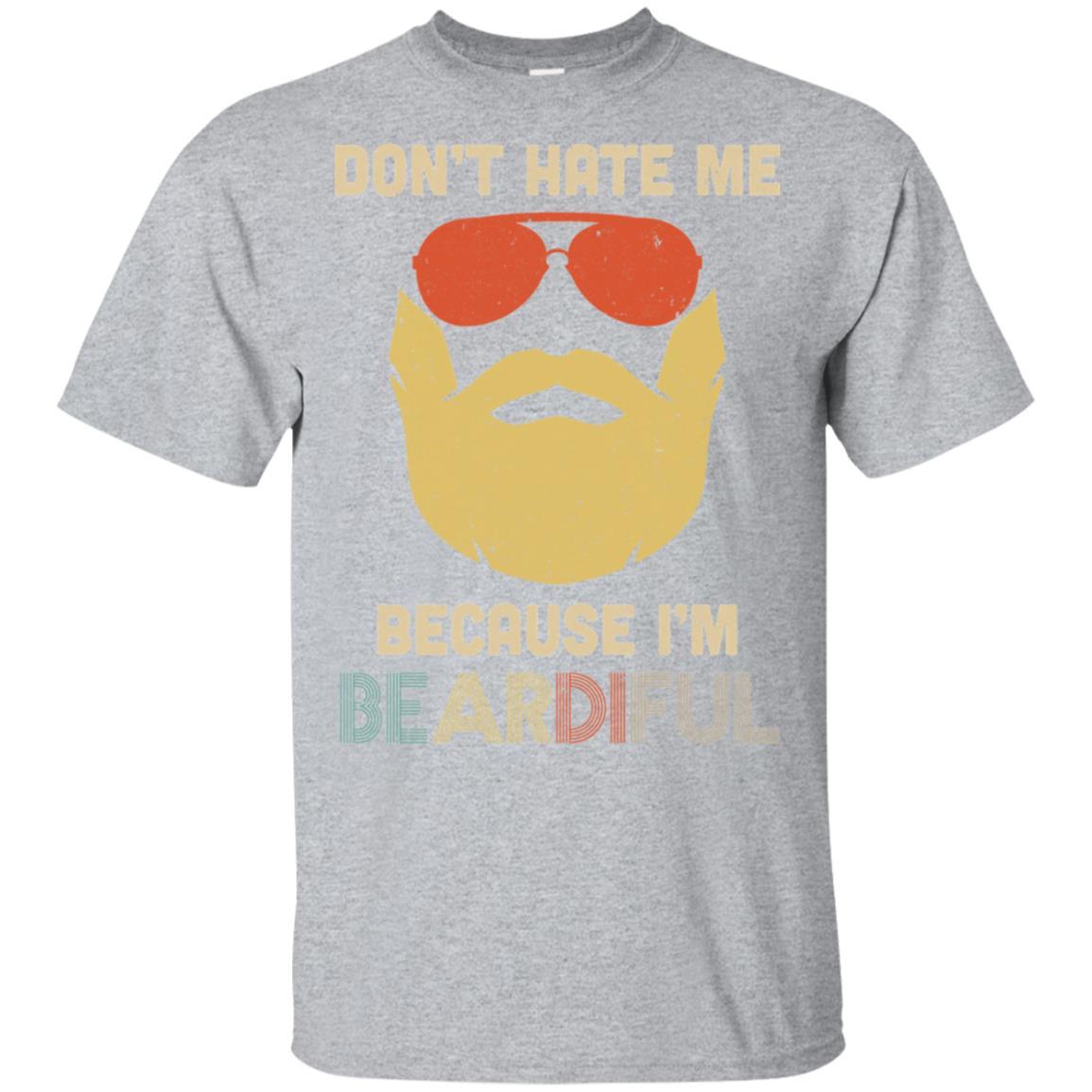 Vintage Don't Hate Me Because Im Beardiful Funny Beard-T-Shirt & Hoodie-Classic T-Shirt-Sport Grey