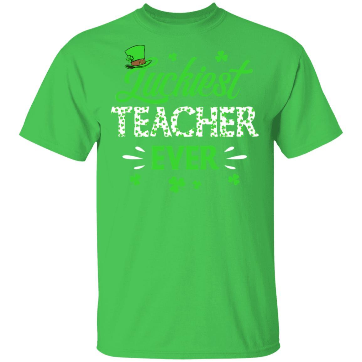 Luckiest Teacher Ever St Patrick's Day Clover Shamrock Gift-T-Shirt & Hoodie-Classic T-Shirt-Irish Green