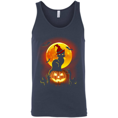 Happy Halloween Cat-T-Shirt & Hoodie-Unisex Tank-Navy