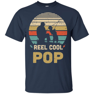 Vintage Father's Day Gift Reel Cool Pop Fishing-T-Shirt & Hoodie-Classic T-Shirt-Navy