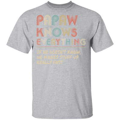 PaPaw Know Everything Vintage PaPaw Father's Day Gift-T-Shirt & Hoodie-Classic T-Shirt-Sport Grey