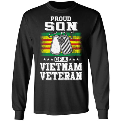 Proud Son Of A VietNam Veteran Dad Mom-T-Shirt & Hoodie-Long Sleeve T-Shirt-Black