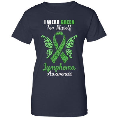 I Wear Green For Myself Lymphoma Awareness Gift-T-Shirt & Hoodie-Women's T-Shirt-Navy