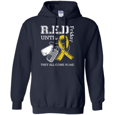 Red Friday Until They All Come Home-T-Shirt & Hoodie-Pullover Hoodie-Navy