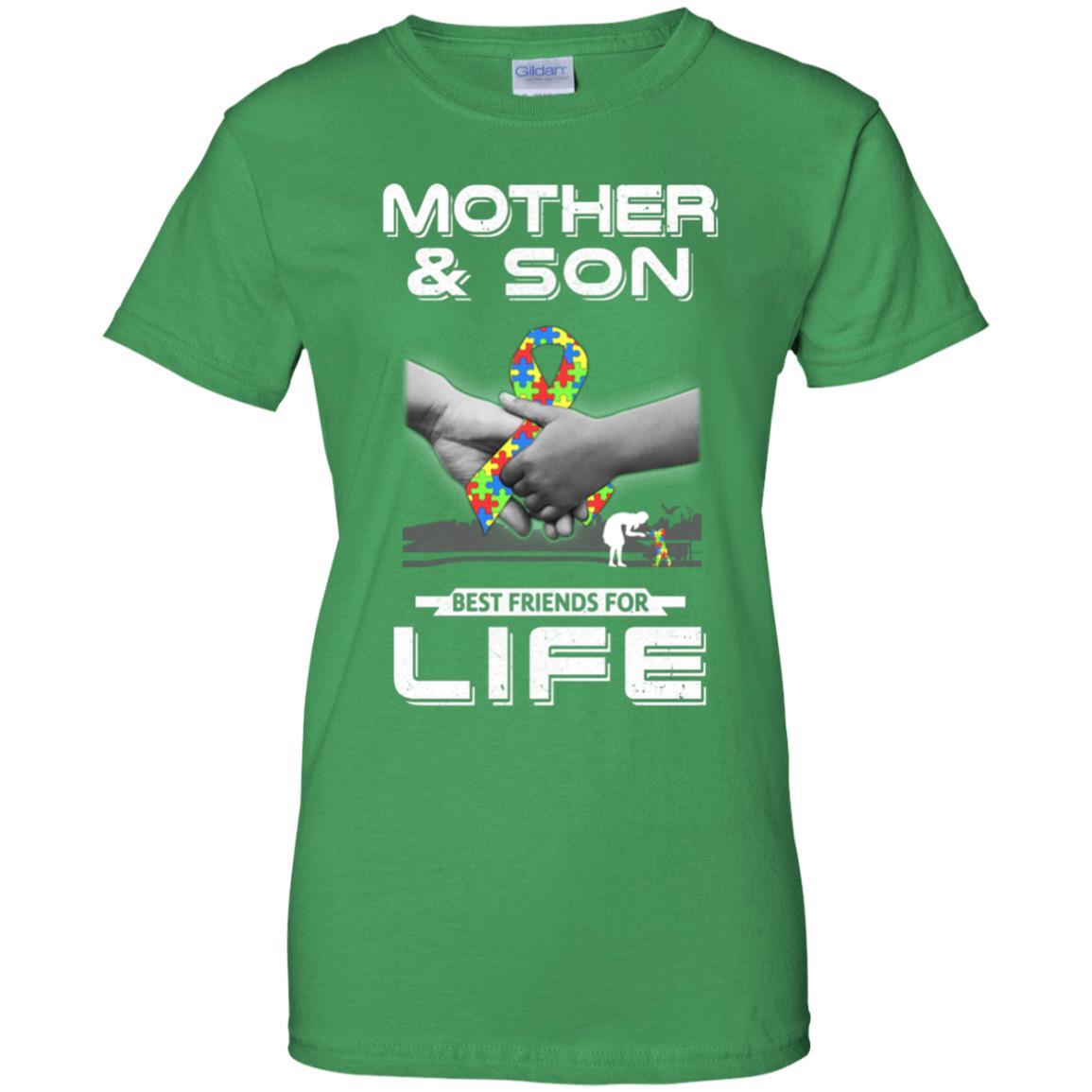 Autism Awareness Mother And Son Best Friends For Life-T-Shirt & Hoodie-Women's T-Shirt-Irish Green
