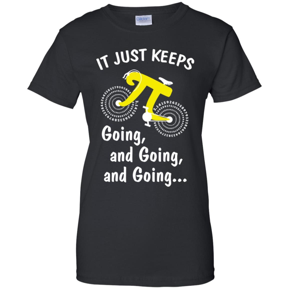 It's Just Keep Going And Going Bicycle Pi Day Gift-T-Shirt & Hoodie-Women's T-Shirt-Black