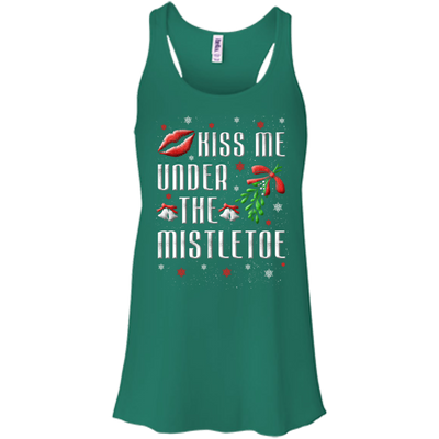 Kiss Me Under The Mistletoe-T-Shirt & Hoodie-Women's Flowy Racerback Tank-Kelly
