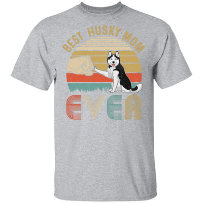 Vintage Best Husky Mom Ever Bump Fit Funny Mom Gifts-T-Shirt & Hoodie-Classic T-Shirt-Sport Grey