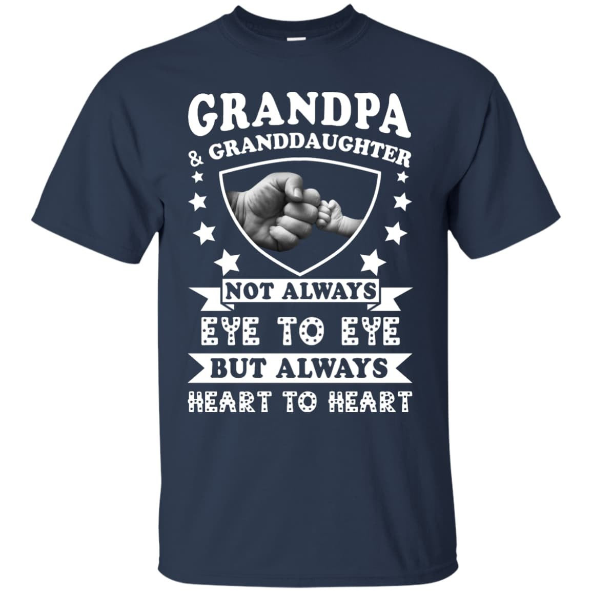 Grandpa And Granddaughter Not Always Eye To Eye-T-Shirt & Hoodie-Youth T-Shirt-Navy
