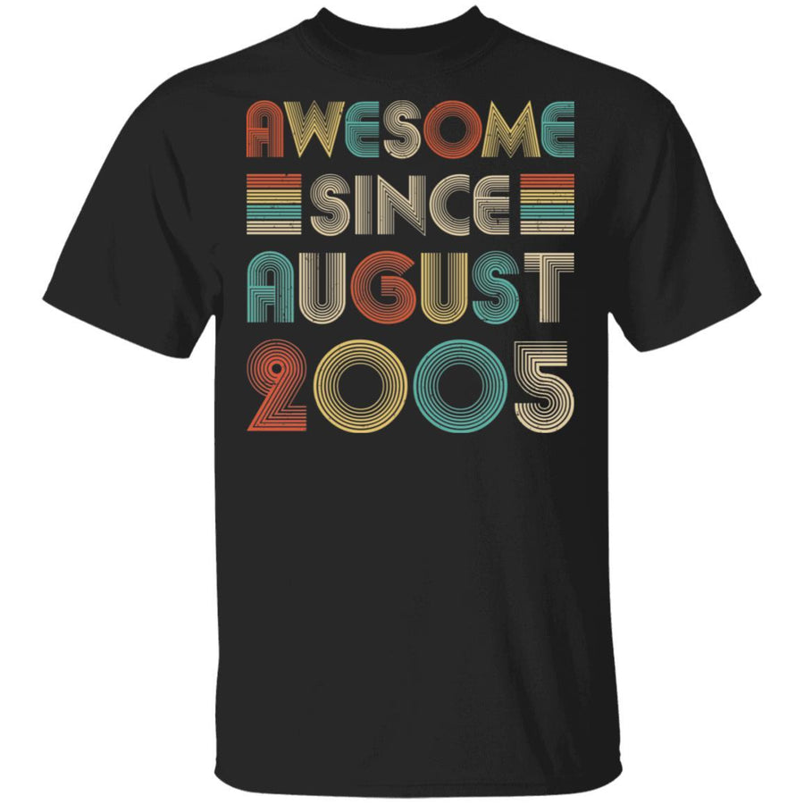 Awesome Since August 2005 Vintage 16th Birthday Gifts-T-Shirt & Hoodie-Classic T-Shirt-Black