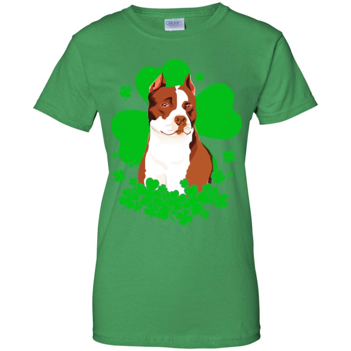 Pitbull St. Patrick's Day Clovers-T-Shirt & Hoodie-Women's T-Shirt-Irish Green