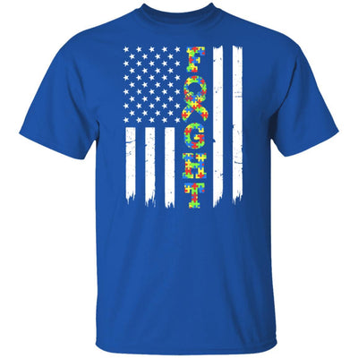 Autism Awareness American Flag Distressed-T-Shirt & Hoodie-Classic T-Shirt-Royal