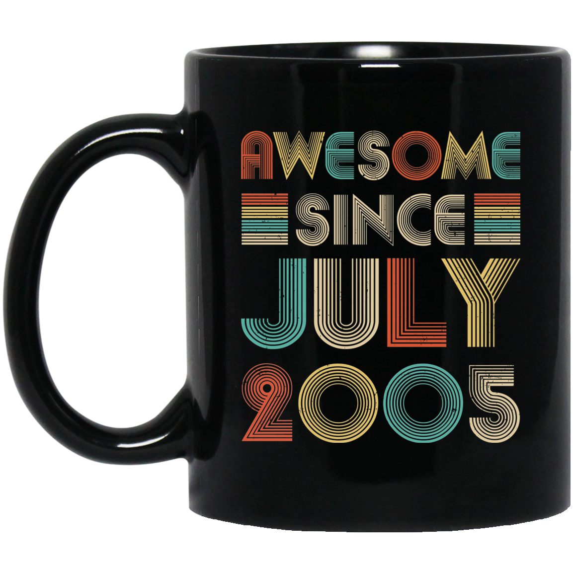 Awesome Since July 2005 Vintage 16th Birthday Gifts Mug-Coffee Mug-BM11OZ 11 oz. Black Mug-Black