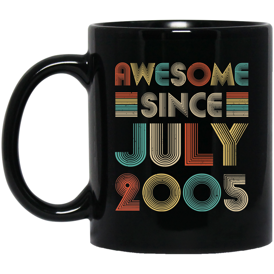Awesome Since July 2005 Vintage 16th Birthday Gifts Mug-Coffee Mug-BM11OZ 11 oz. Black Mug-Black