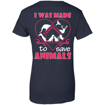 I Was Made To Save Animals-T-Shirt & Hoodie-Women's T-Shirt-Navy