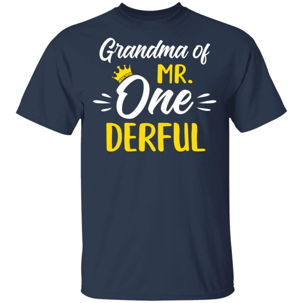 Grandma Of Mr Onederful 1st Birthday Party Costumes Gifts-T-Shirt & Hoodie-Classic T-Shirt-Navy