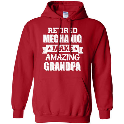 Funny Retired Machanic Make Amazing Grandpa Gifts-T-Shirt & Hoodie-Pullover Hoodie-Red