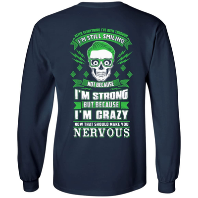 After Everything I've Been Through I'M Still Smiling-T-Shirt & Hoodie-Long Sleeve T-Shirt-Navy
