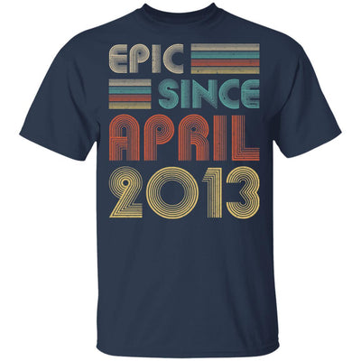 Epic Since April 2013 Vintage 8th Birthday Gifts Youth-Youth Shirt-Youth T-Shirt-Navy