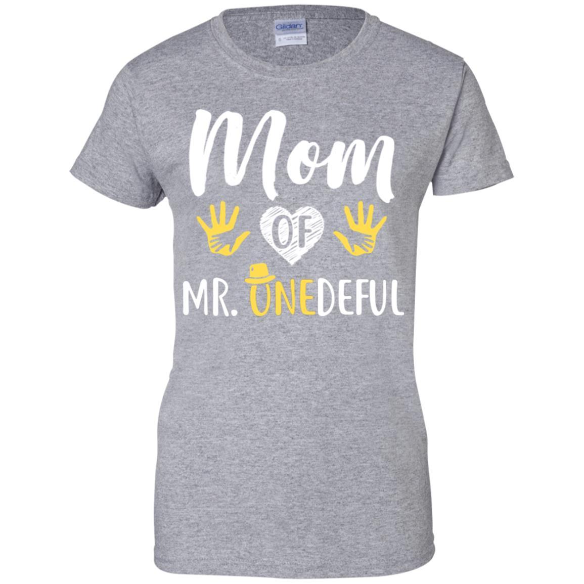 Funny Mom Of Mr. Onederful Wonderful 1st Birthday Boy-T-Shirt & Hoodie-Women's T-Shirt-Sport Grey