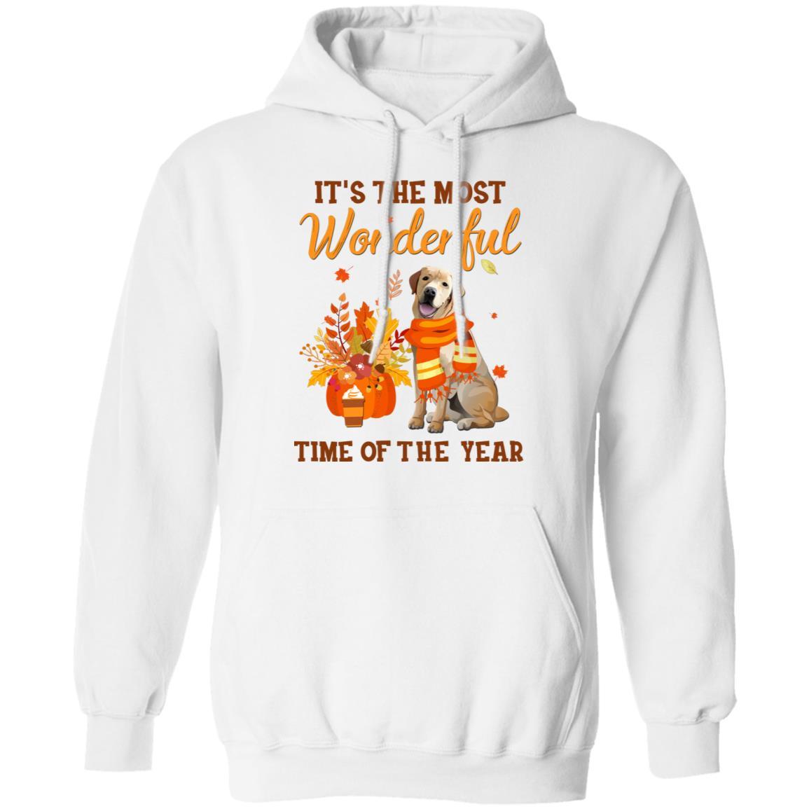 Labrador Autumn It's The Most Wonderful Time Of The Year-T-Shirt & Hoodie-Pullover Hoodie-White