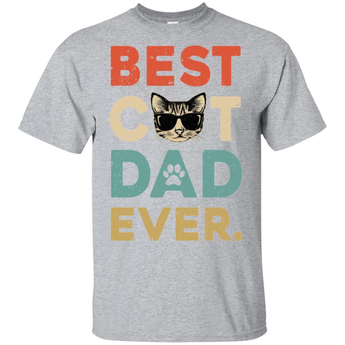 Vintage Best Cat Dad Ever Cat Daddy Gift-T-Shirt & Hoodie-Classic T-Shirt-Sport Grey