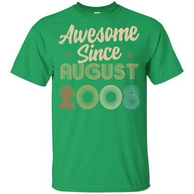 Awesome Since August 2008 Vintage 13th Birthday Gifts Youth-Youth Shirt-Youth T-Shirt-Irish Green