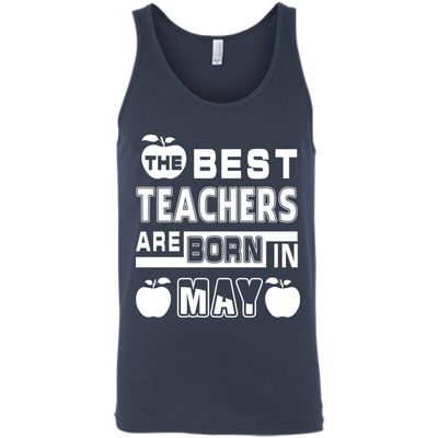 The Best Teachers Are Born In May-T-Shirt & Hoodie-Unisex Tank-Navy