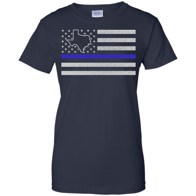 Texas Thin Blue Line Police State-T-Shirt & Hoodie-Women's T-Shirt-Navy