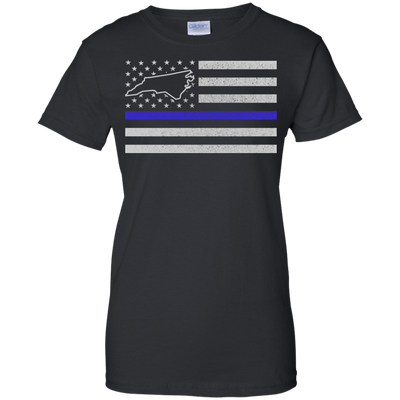 North Carolina Thin Blue Line Police State-T-Shirt & Hoodie-Women's T-Shirt-Black