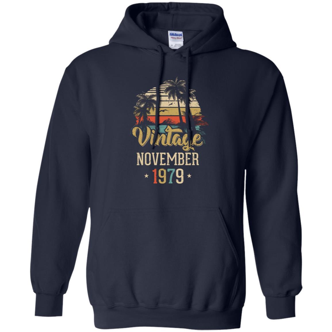 Retro Classic Vintage November 1979 42th Birthday Gift-T-Shirt & Hoodie-Pullover Hoodie-Navy