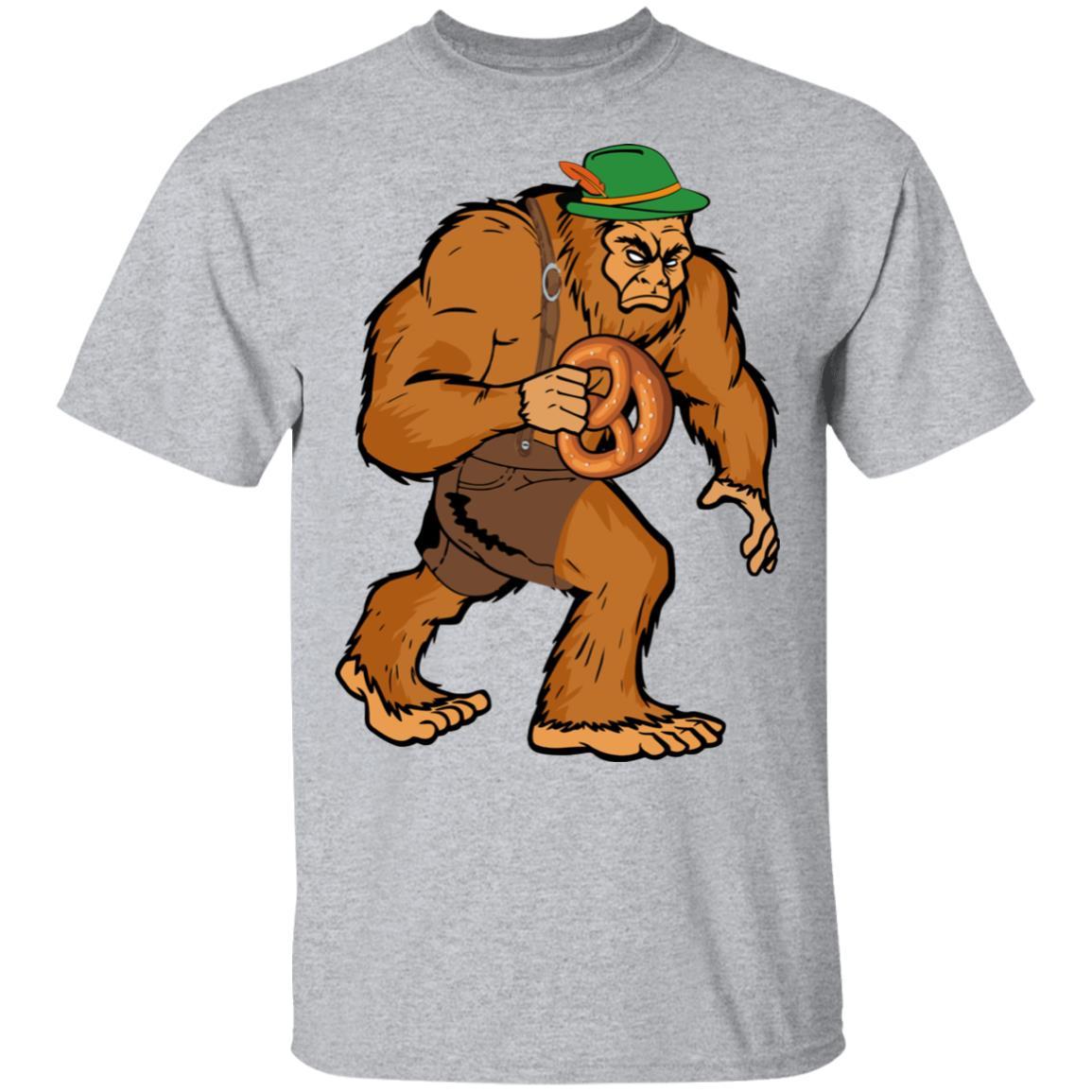 German Bigfoot Pretzel Funny Oktoberfest 2019-T-Shirt & Hoodie-Classic T-Shirt-Sport Grey